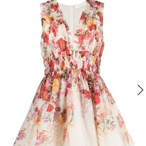 Zimmermann 2023 Wonderland floral-print linen and silk-blend organza mini dress